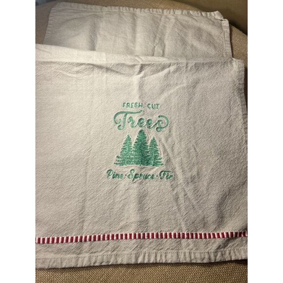 Winter Holiday Christmas Embroidered Hand/Kitchen Towel-Fresh Cut Trees - Picture 2 of 10